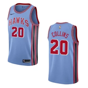Hawks #20 John Collins Hardwood Classic Jersey - Light Blue - 49Native