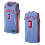 Hawks #3 Kevin Huerter Hardwood Classic Jersey - Light Blue - 49Native