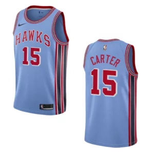 Hawks #15 Vince Carter Hardwood Classic Jersey - Light Blue - 49Native