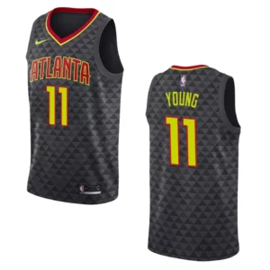 Hawks #11 Trae Young Icon Jersey - Black - 49Native