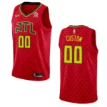Hawks #00 Custom Statement Jersey - Red - 49Native