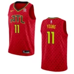 Hawks #11 Trae Young Statement Jersey - Red - 49Native