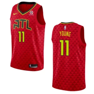 Hawks #11 Trae Young Statement Jersey - Red - 49Native