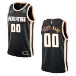 Hawks #00 Custom City Jersey - Black - 49Native