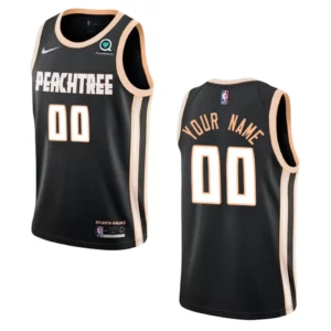 Hawks #00 Custom City Jersey - Black - 49Native