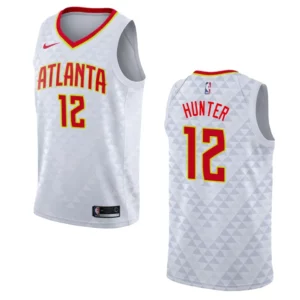 Hawks #12 De'andre Hunter Association Jersey - White - 49Native
