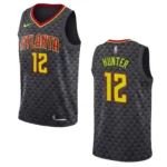 Hawks #12 De'andre Hunter Icon Jersey - Black - 49Native