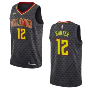 Hawks #12 De'andre Hunter Icon Jersey - Black - 49Native