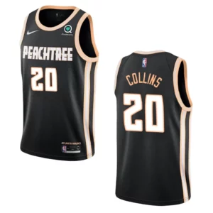 Hawks #20 John Collins City Jersey - Black - 49Native