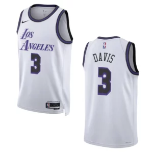 Lakers 2022-23 City Edition Anthony Davis White Jersey Swingman - 49Native