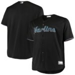 Miami Marlins Big & Tall Replica Team Jersey - Black - 49Native