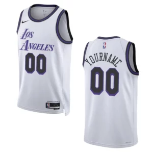 Lakers 2022-23 City Edition Custom White Jersey Swingman - 49Native