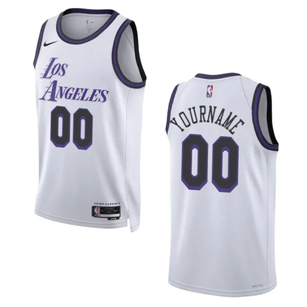 Lakers 2022-23 City Edition Custom White Jersey Swingman - 49Native