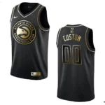 Hawks #00 Custom Golden Edition Jersey - Black - 49Native