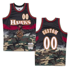 Hawks #00 Custom Woodland Camo Jersey - Camo - 49Native