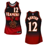 Hawks #12 De'andre Hunter Hardwood Classics Jersey - Red - 49Native