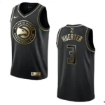 Hawks #3 Kevin Huerter Golden Edition Jersey - Black - 49Native