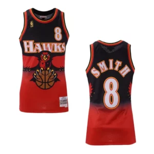 Hawks #8 Steve Smith Hardwood Classic Jersey - Red - 49Native