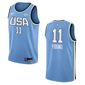2019 Rising Star Hawks Trae Young Jersey - Blue - 49Native