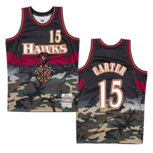 Hawks #15 Vince Carter Woodland Camo Jersey - Camo - 49Native