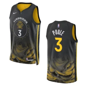 Warriors 2022-23 City Edition Jordan Poole Black Jersey Swingman - 49Native