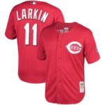 Barry Larkin Cincinnati Reds Mitchell & Ness Throwback Cooperstown Mesh Batting Practice Jersey - Red - 49Native