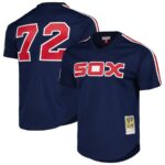 Carlton Fisk Chicago White Sox Mitchell & Ness 1983 Cooperstown Collection Mesh Batting Practice Jersey - Navy - 49Native