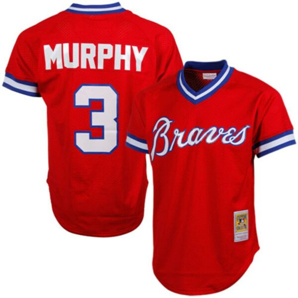 Dale Murphy Atlanta Braves Mitchell & Ness 1980 Cooperstown Collection Mesh Batting Practice Jersey - Red - 49Native