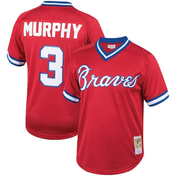 Dale Murphy Atlanta Braves Mitchell & Ness Cooperstown Collection Big & Tall Mesh Batting Practice Jersey - Red - 49Native