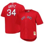 David Ortiz Boston Red Sox Mitchell & Ness Big & Tall Cooperstown Collection Batting Practice Replica Jersey - Red - 49Native