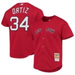 David Ortiz Boston Red Sox Mitchell & Ness Cooperstown Collection Mesh Batting Practice Button-Up Jersey - Red - 49Native