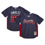 John Smoltz Atlanta Braves Mitchell & Ness Cooperstown Collection Mesh Batting Practice Jersey - Navy - 49Native
