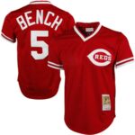 Johnny Bench Cincinnati Reds Mitchell & Ness 1983 Cooperstown Collection Mesh Batting Practice Jersey - Red - 49Native