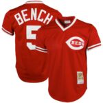 Johnny Bench Cincinnati Reds Mitchell & Ness Cooperstown Collection Big & Tall Mesh Batting Practice Jersey - Red - 49Native