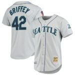 Ken Griffey Jr. Seattle Mariners Mitchell & Ness 20th Anniversary Cooperstown Collection Jersey - Gray - 49Native