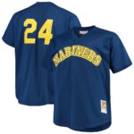 Ken Griffey Jr. Seattle Mariners Mitchell & Ness Big & Tall Cooperstown Collection Mesh Batting Practice Jersey - Royal - 49Native