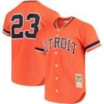 Kirk Gibson Detroit Tigers Mitchell & Ness Cooperstown Collection Mesh Batting Practice Button-Up Jersey - Orange - 49Native