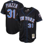 Mike Piazza New York Mets Mitchell & Ness Alternate 2000 Cooperstown Collection Jersey - Black - 49Native