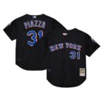 Mike Piazza New York Mets Mitchell & Ness Cooperstown Collection 2000 Batting Practice Jersey - Black - 49Native