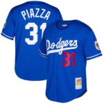 Mike Piazza Los Angeles Dodgers Mitchell & Ness Cooperstown Collection Mesh Batting Practice Button-Up Jersey - Royal - 49Native