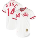 Pete Rose Cincinnati Reds Mitchell & Ness Cooperstown Collection Jersey - White - 49Native