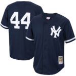 Reggie Jackson New York Yankees Mitchell & Ness Cooperstown Collection Mesh Batting Practice Button-Up Jersey - Navy - 49Native