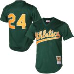 Rickey Henderson Oakland Athletics Mitchell & Ness 1998 Cooperstown Mesh Batting Practice Jersey - Green - 49Native