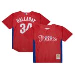 Roy Halladay Philadelphia Phillies Mitchell & Ness Cooperstown Collection 2010 Batting Practice Jersey - Red - 49Native