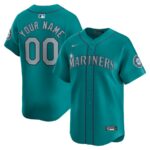 Seattle Mariners Nike  Alternate Limited Custom Jersey - Aqua - 49Native