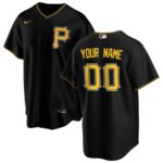 Pittsburgh Pirates Nike Alternate Replica Custom Jersey - Black - 49Native