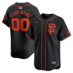 San Francisco Giants Nike  Alternate Limited Custom Jersey - Black - 49Native