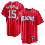 Brian Anderson Miami Marlins Nike City Connect Replica Player Jersey - Red - 49Native