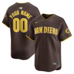 San Diego Padres Nike Away Limited Custom Jersey - Brown - 49Native