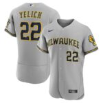 Christian Yelich Milwaukee Brewers Nike Road Player Logo Jersey - Gray - 49Native